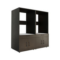 WASCHMASCHINENSCHRANK Serie 3 134cm Breit, 145cm Hoch - Schwarz, Holzwerkstoff (134/145/67cm)