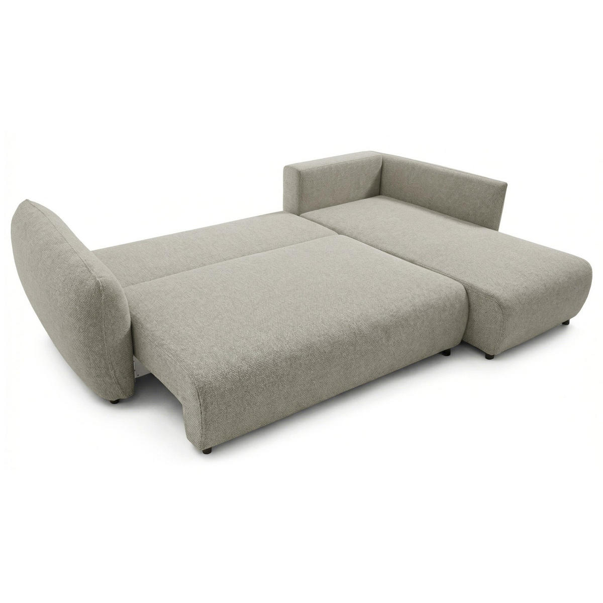 ROHOVÁ POHOVKA Zordo Šedobéžový Žinylka Pravá Se Dvoma Úložnými Prostory - černá/šedohnědá, textil/plast (170/256cm) - Selsey