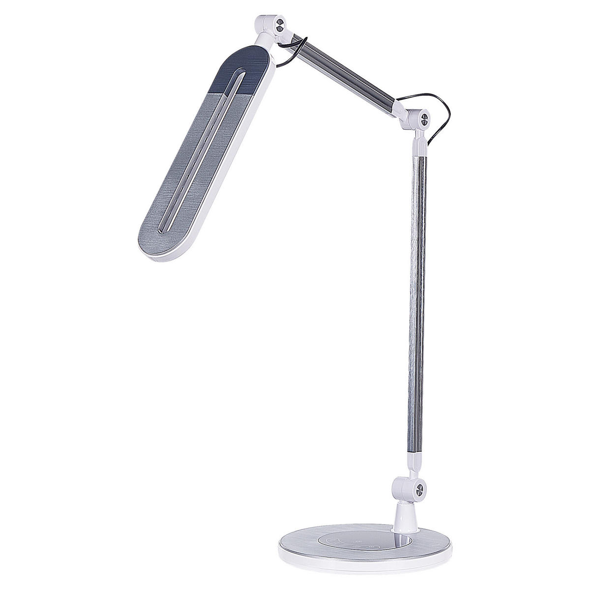 SCHREIBTISCHLAMPE Grus 20/30/80 cm - Silberfarben, Metall (20/30/80cm) - Beliani