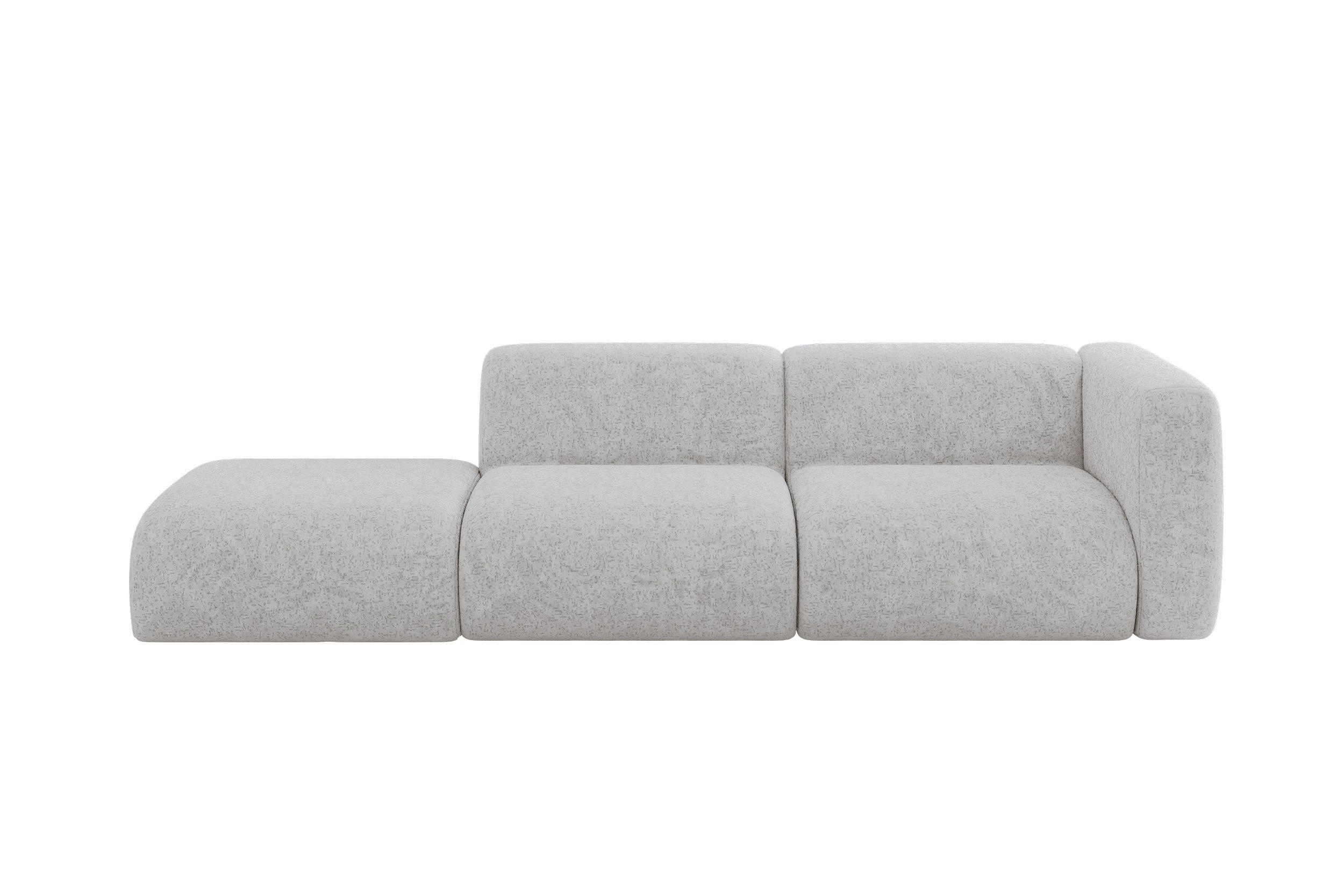 ALTDECOR POHOVKA S PRAVOU OTOMANOU MIRA-S3 296x89x70 Šedá Velur