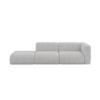 SOFA Ottomane Rechts MIRA-S3 296x89x70 Grau Velours - Schwarz/Grau, Holzwerkstoff/Kunststoff (296/70/89cm) - ALTDECOR