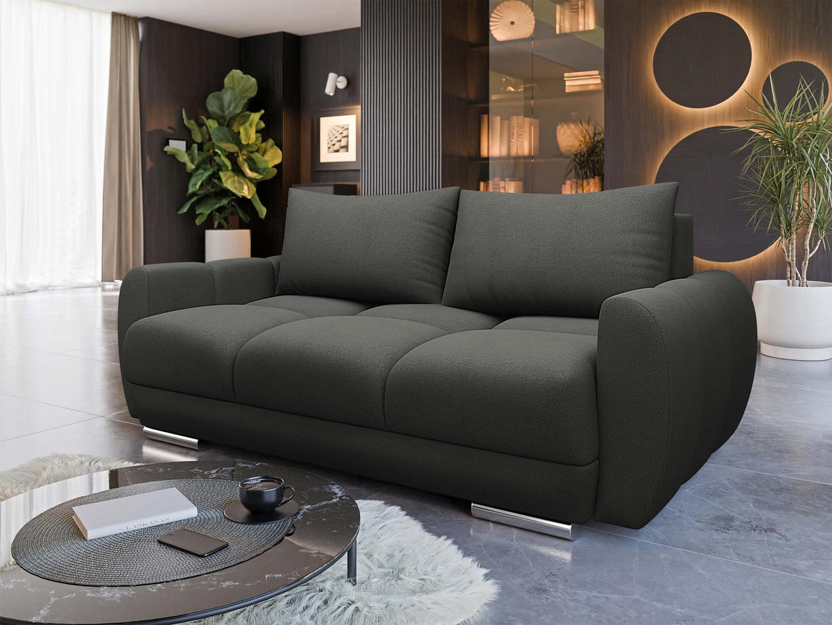 SOFA Logo 2 - Anthrazit/Silberfarben, Holz/Kunststoff (186/89/97cm) - MIRJAN24