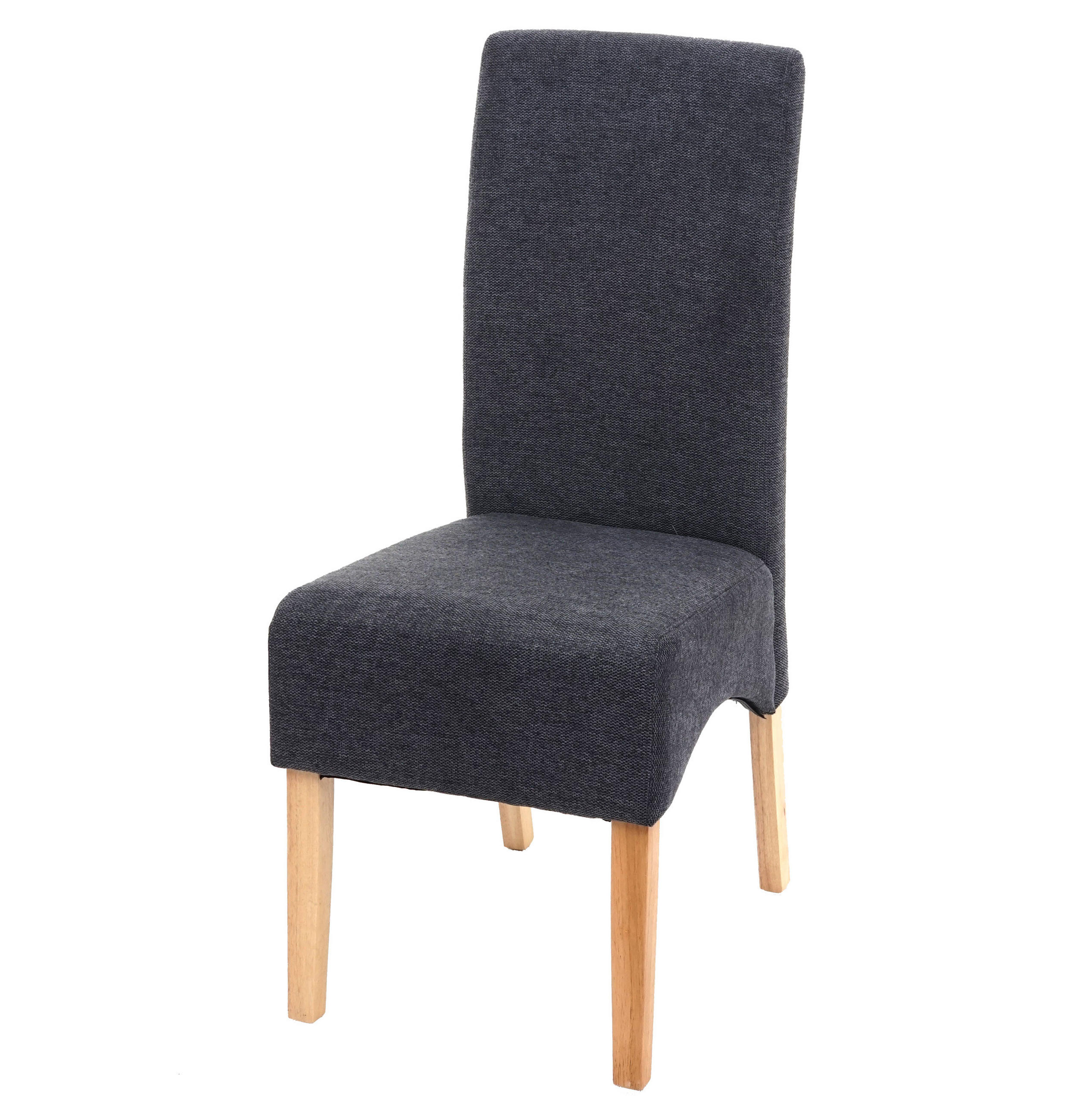 ESSZIMMERSTUHL gepolstert 100x44x56cm Sitzhöhe 48cm Stoff/Textil helle Beine Dunkelgrau - Dunkelgrau, Textil (44/100/56cm) - CHEFGASTRO