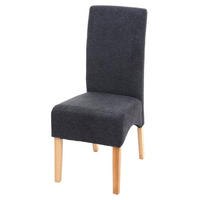 ESSZIMMERSTUHL gepolstert 100x44x56cm Sitzhöhe 48cm Stoff/Textil helle Beine Dunkelgrau - Dunkelgrau, Textil (44/100/56cm) - CHEFGASTRO