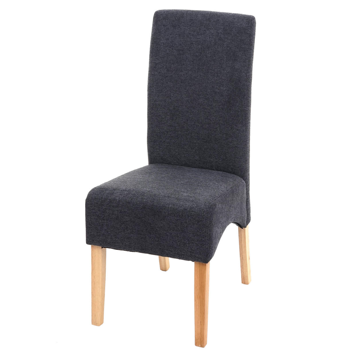 ESSZIMMERSTUHL gepolstert 100x44x56cm Sitzhöhe 48cm Stoff/Textil helle Beine Dunkelgrau - Dunkelgrau, Textil (44/100/56cm) - CHEFGASTRO