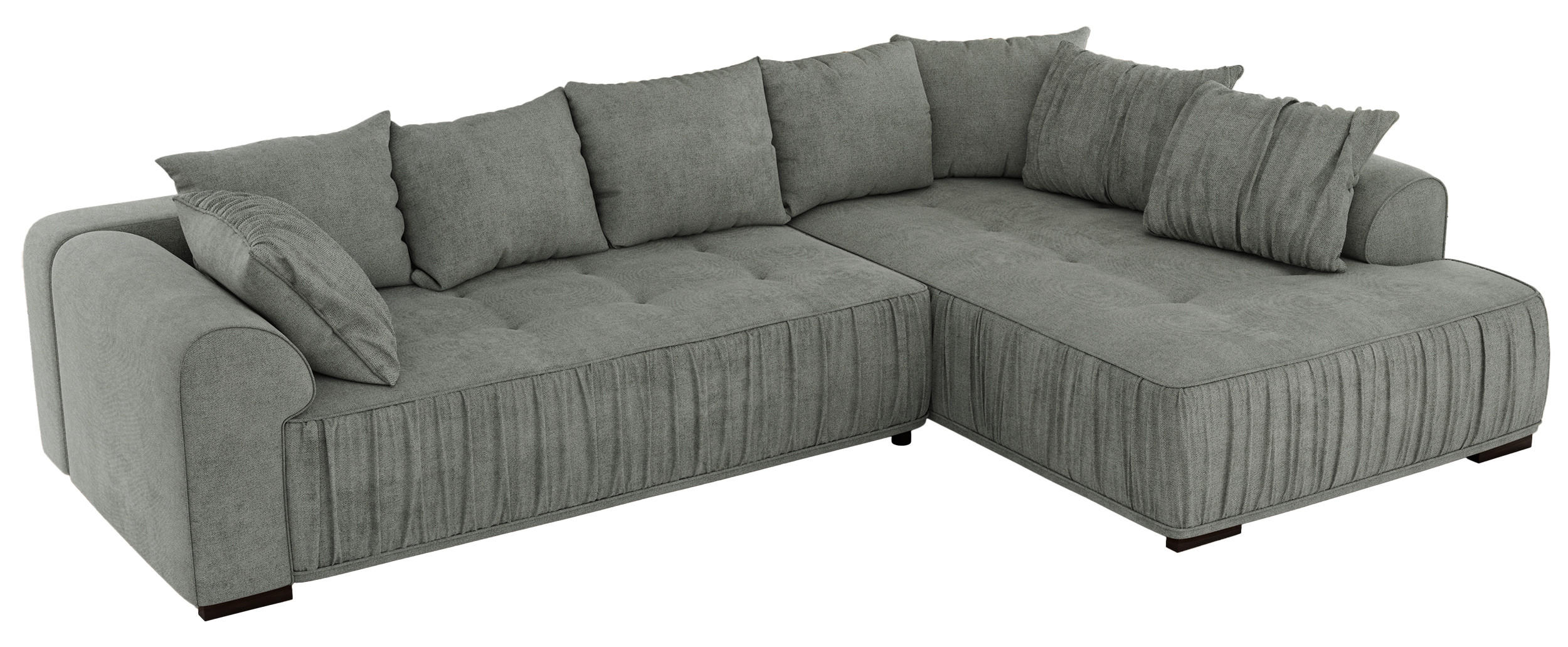 ECKSOFA ORTA Grau Stukture - Rechts - Schwarz/Grau, Textil (200/325cm) - MKS