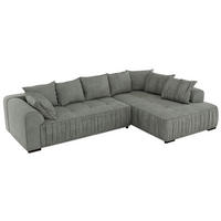 ECKSOFA ORTA Grau Stukture - Rechts - Schwarz/Grau, Textil (200/325cm) - MKS