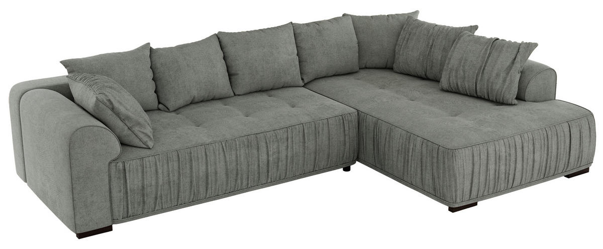 ECKSOFA ORTA Grau Stukture - Rechts - Schwarz/Grau, Textil (200/325cm) - MKS