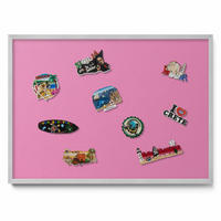 MAGNETTAFEL 70x50 cm Silberner Rahmen Rosa - Altrosa, Metall (70/50/0.4cm) - TULUP