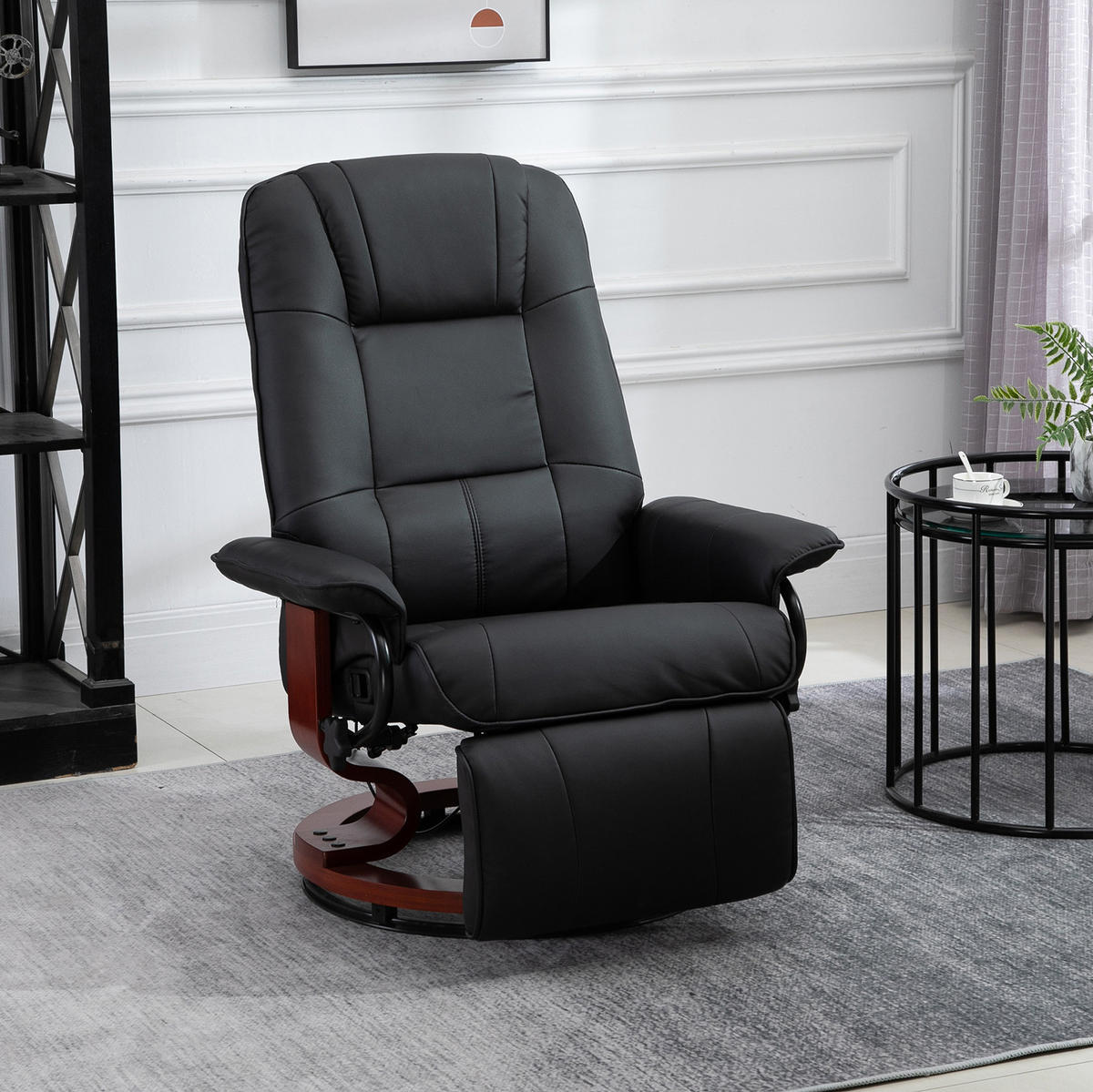 RELAXSESSEL 78/100/87 cm Schwarz aus Schaumstoff mit Liegefunktion - Schwarz, Kunststoff (87/100/78cm) - OKMYHOME