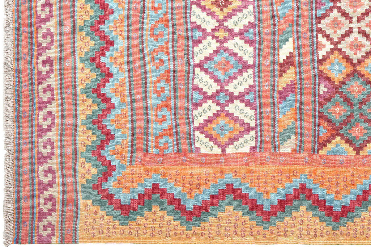 HANDWEBTEPPICH Sumak Sirdjan Mehrfarbig 219/155 cm Schurwolle - Multicolor, Textil (155/219cm) - Looma