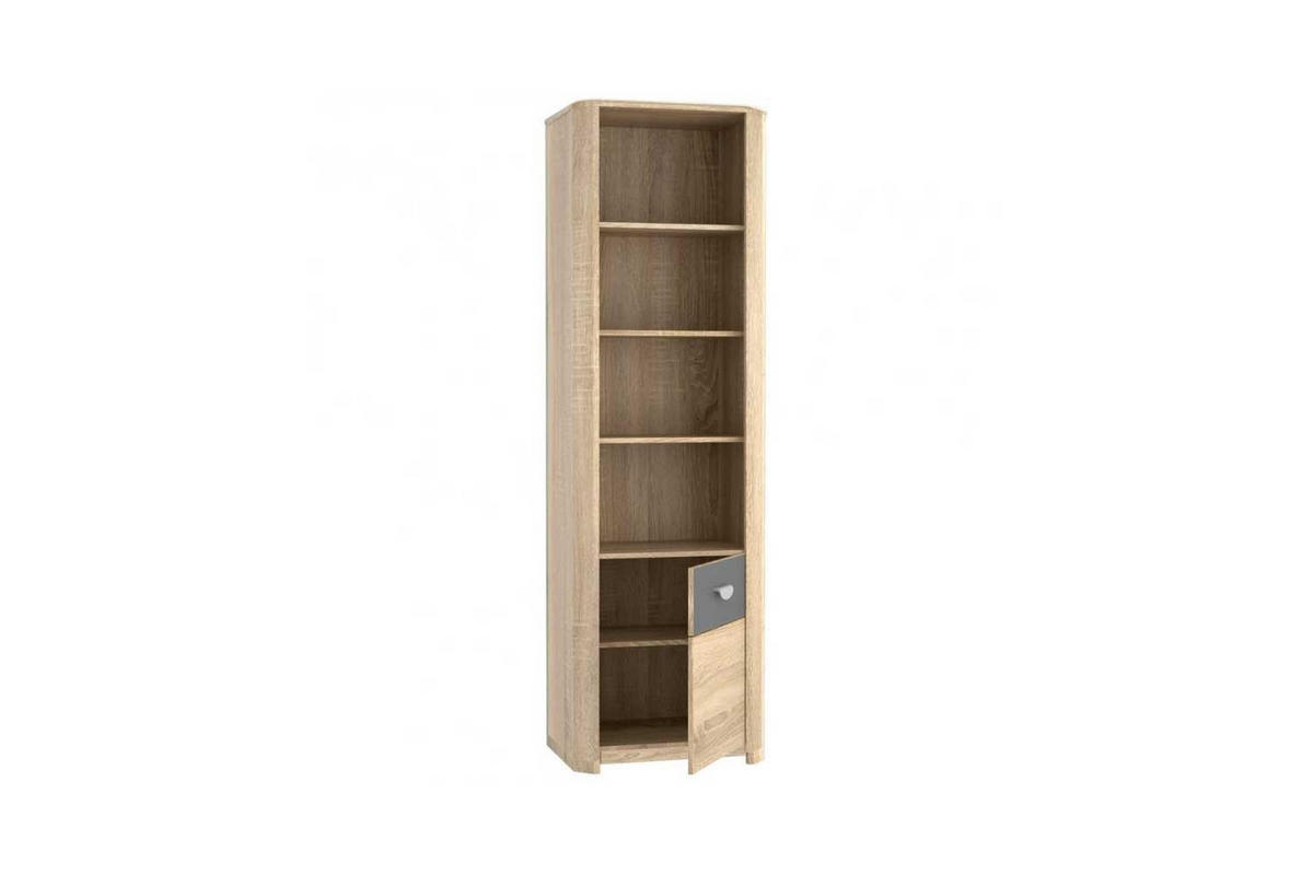 JUGENDZIMMER Yoop Eiche Sonoma mit Grau Anthrazit 7 teilig - Braun, Holzwerkstoff (120/200/80cm)