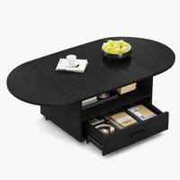 COUCHTISCH Wohnzimmertisch mit Stauraum 120 x 60 x 45 cm Klappplatte - Schwarz, Holzwerkstoff/Metall (120/120/45cm) - Quality Elegance