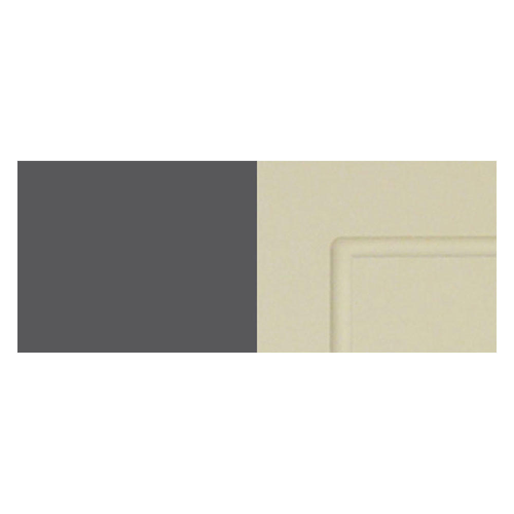 ECKHÄNGESCHRANK Kvantum W14/90/36 Vanille Matt / Lava Matt 90 / 90 / 36cm - Dunkelgrau/Creme, Holz/Holzwerkstoff (90/36/90cm) - Feldmann-Wohnen