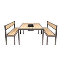 SITZGARNITUR NAXOS - Anthrazit, Holz/Metall (43/200/90cm) - Home Deluxe