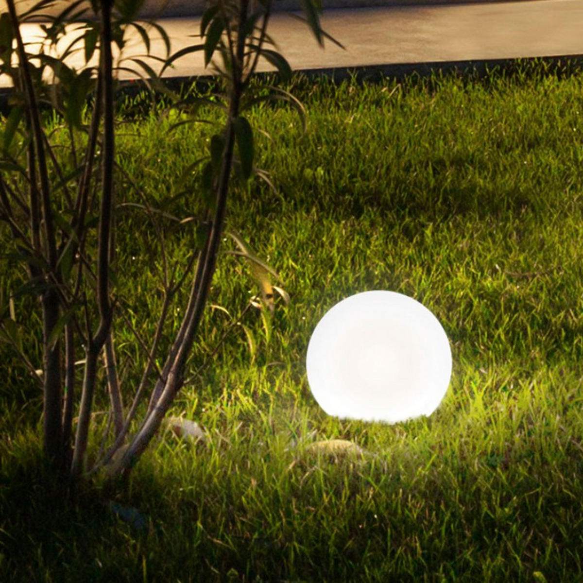 AUSSEN-KUGELLAMPE Globe Ø 50cm - Weiß, Kunststoff (50/50/50cm) - s.luce