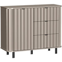 KOMMODE Nevada mit drei Schubladen 118 cm Taupe - Taupe/Schwarz, Holzwerkstoff/Metall (118/91/41cm) - Beautysofa
