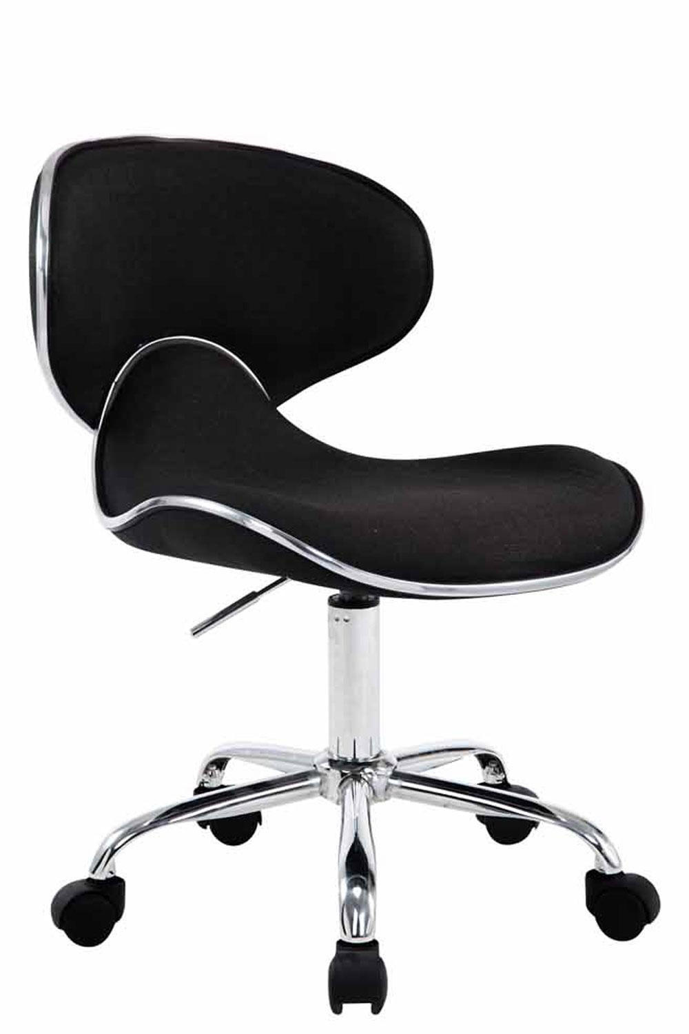 DREHSTUHL Stoff schwarz - Chromfarben/Schwarz, Textil/Metall (47/71/50cm) - CLP
