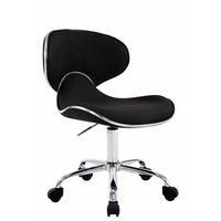 DREHSTUHL Stoff schwarz - Chromfarben/Schwarz, Textil/Metall (47/71/50cm) - CLP