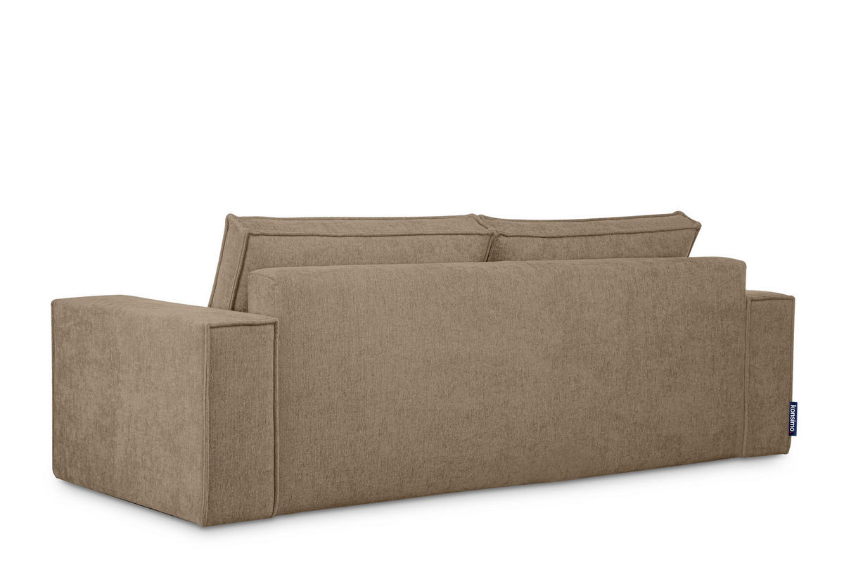 3-SITZER-SOFA NAPI II mit Schlaffunktion, hellbraun - Hellbraun, Textil (244/89/101cm) - KONSIMO®