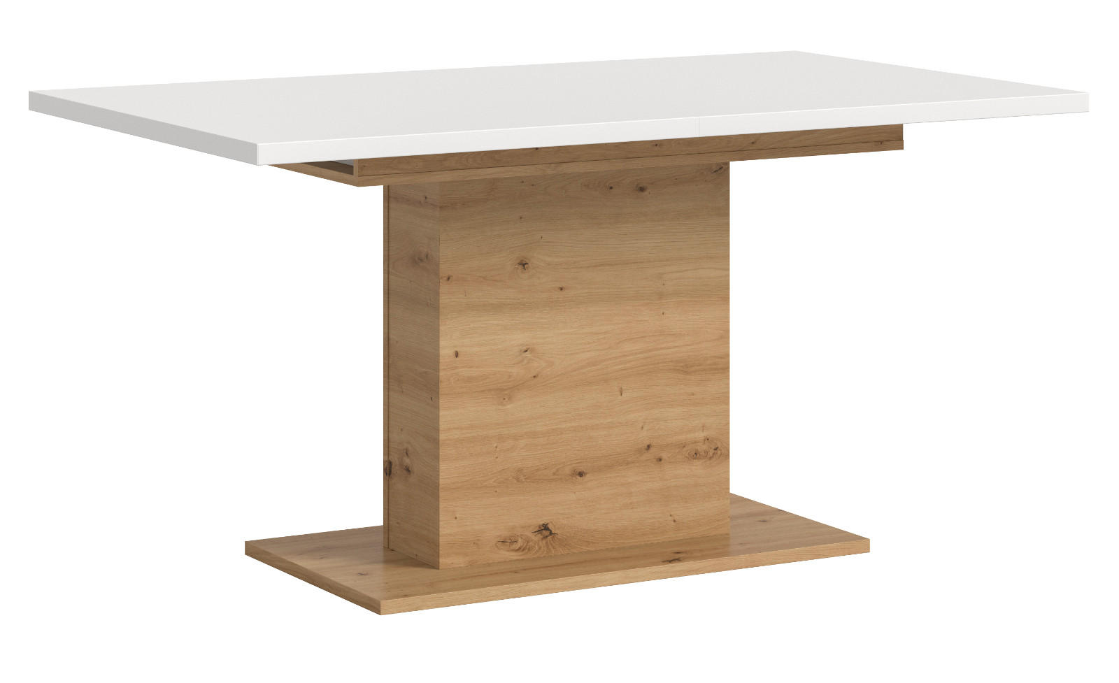 ESSTISCH weiß, Eiche Artisan, Küchentisch ausziehbar 150 - 190 cm - Eiche Artisan/Weiß, Holzwerkstoff/Metall (150/90/76cm) - Inn.Furn