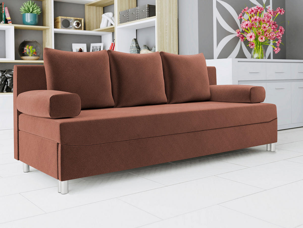 SCHLAFSOFA Dover - Chromfarben/Rosa, Holz/Kunststoff (192/86/80cm) - MIRJAN24