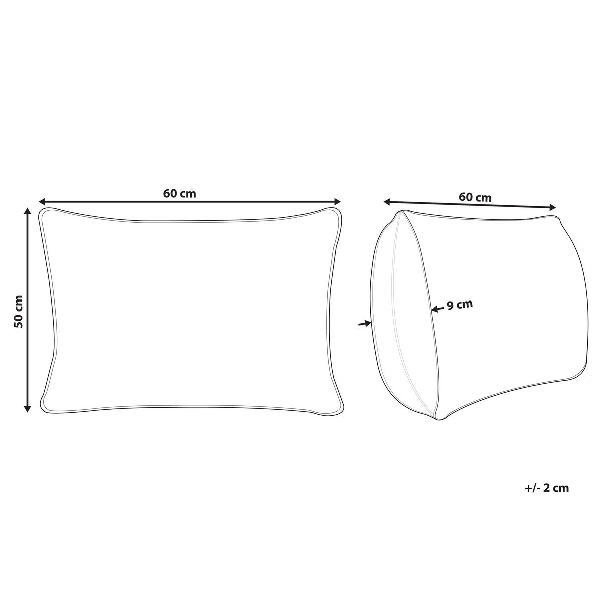 Kopfkissen Weiß Hoch 50/60 cm Teide - Weiß, Naturmaterialen (60/50cm) - Beliani