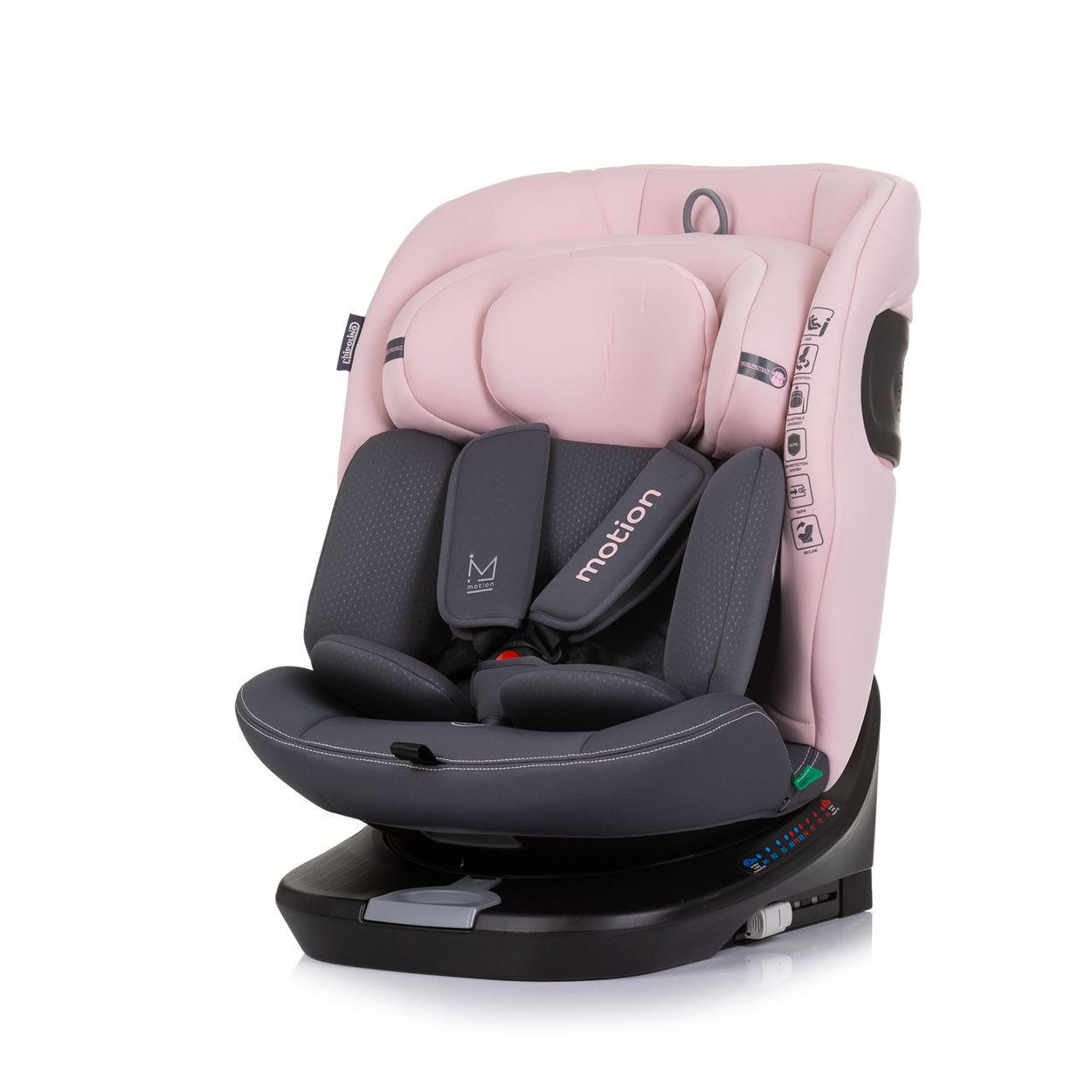 KINDERSITZ i-Size Motion rosa (40 - 150 cm) Isofix 360° drehbar verstellbar - Rosa, Kunststoff (44/81/55cm) - Chipolino