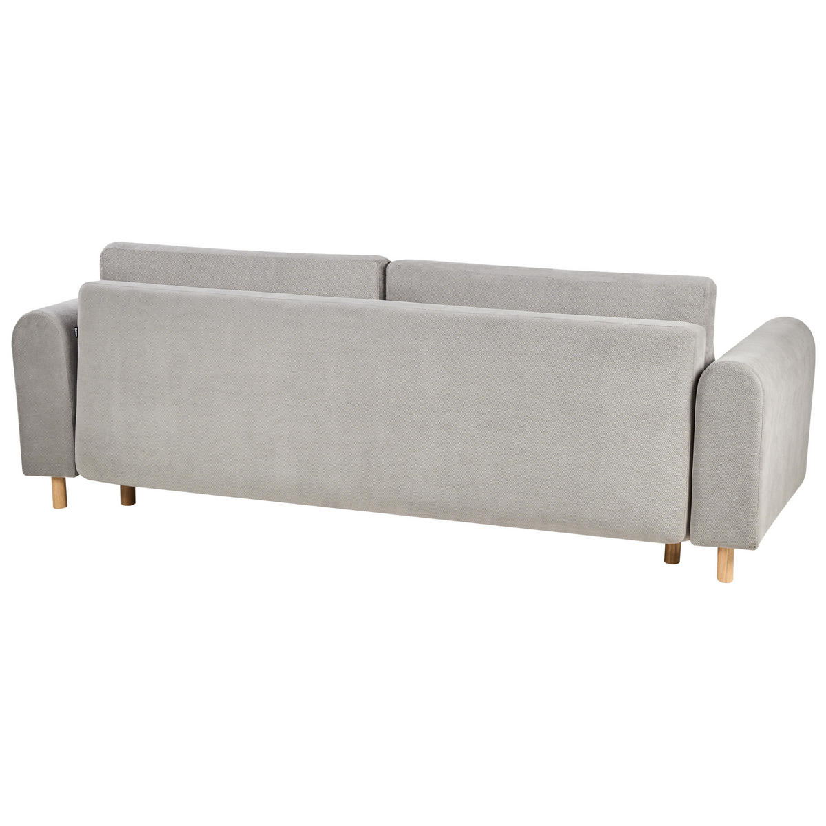 ROZKLÁDACÍ POHOVKA 3-místná Látka Šedá s úložným prostorem Kvam - světle hnědá, textil (242/85/99cm) - Beliani