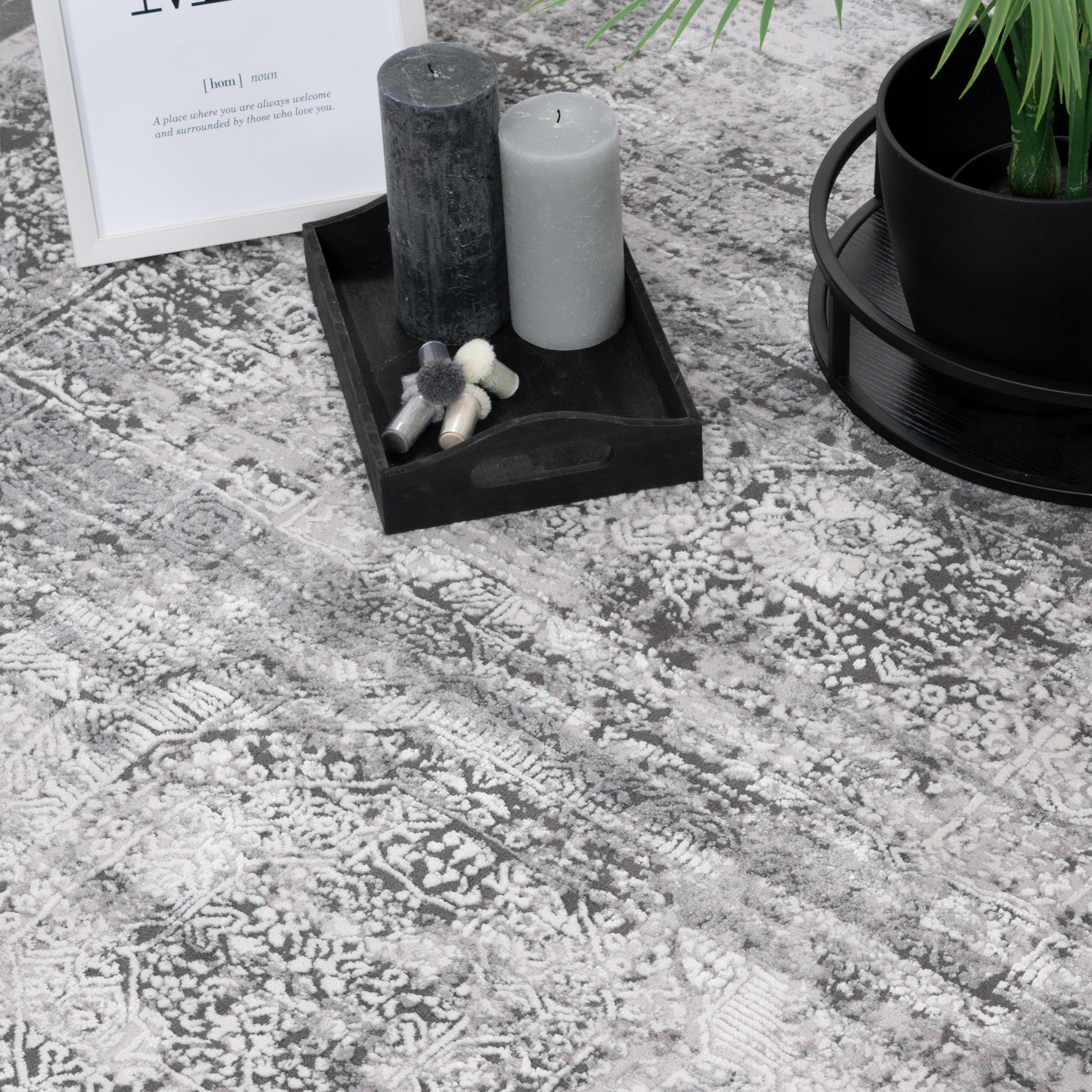 Thumbnail - Consilio Concept Vintage-Teppich, Anthrazit, Textil, Vintage, Rechteckig, 120x170 cm, Oeko-Tex® Standard 100, für Fußbod...