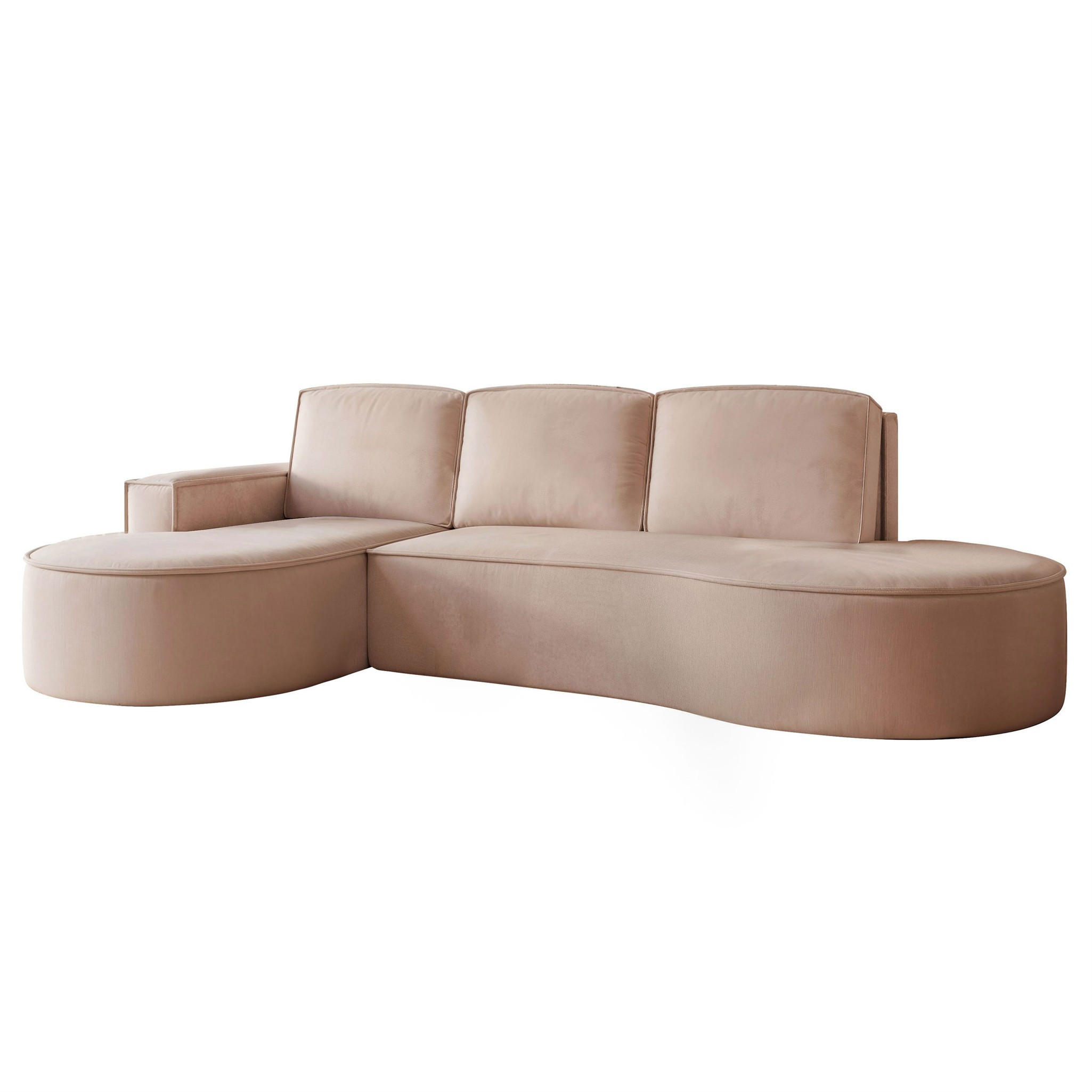ECKSOFA Arlet Mit Schlaffunktion - Braun, Holzwerkstoff/Textil (277/156cm) - Fun Möbel
