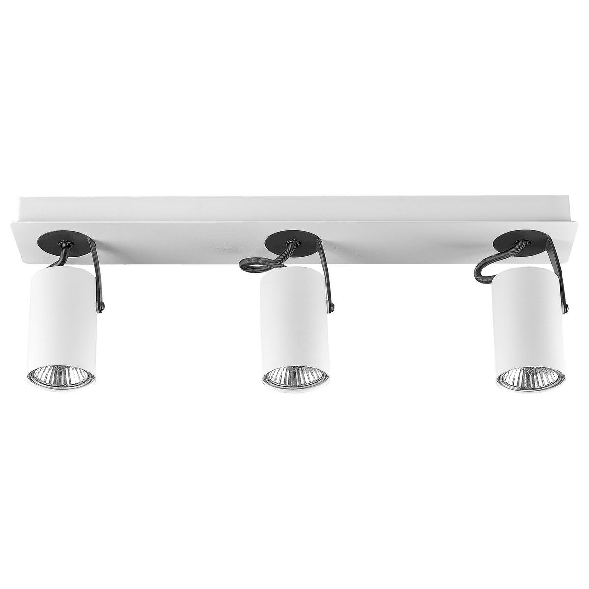 DECKENLEUCHTE Klip 44x7x12 cm - Weiß, Metall (7/44/12cm) - Beliani