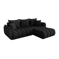 ROHOVÁ SEDAČKA s funkcí spaní, otoman vpravo TOKO-L-v1 277x194x86 černá velur - černá, kompozitní dřevo/textil (277/194cm) - ALTDECOR