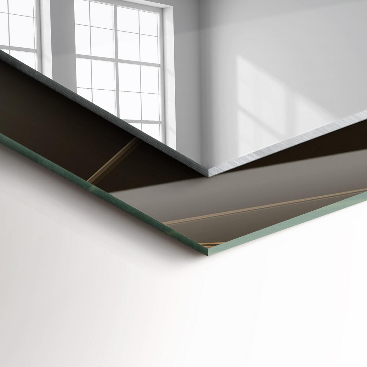 SPIEGEL 60 x 60 cm Rechteckig mit Aufdruck - Graphitfarben, Glas (60/60/0.4cm) - TULUP