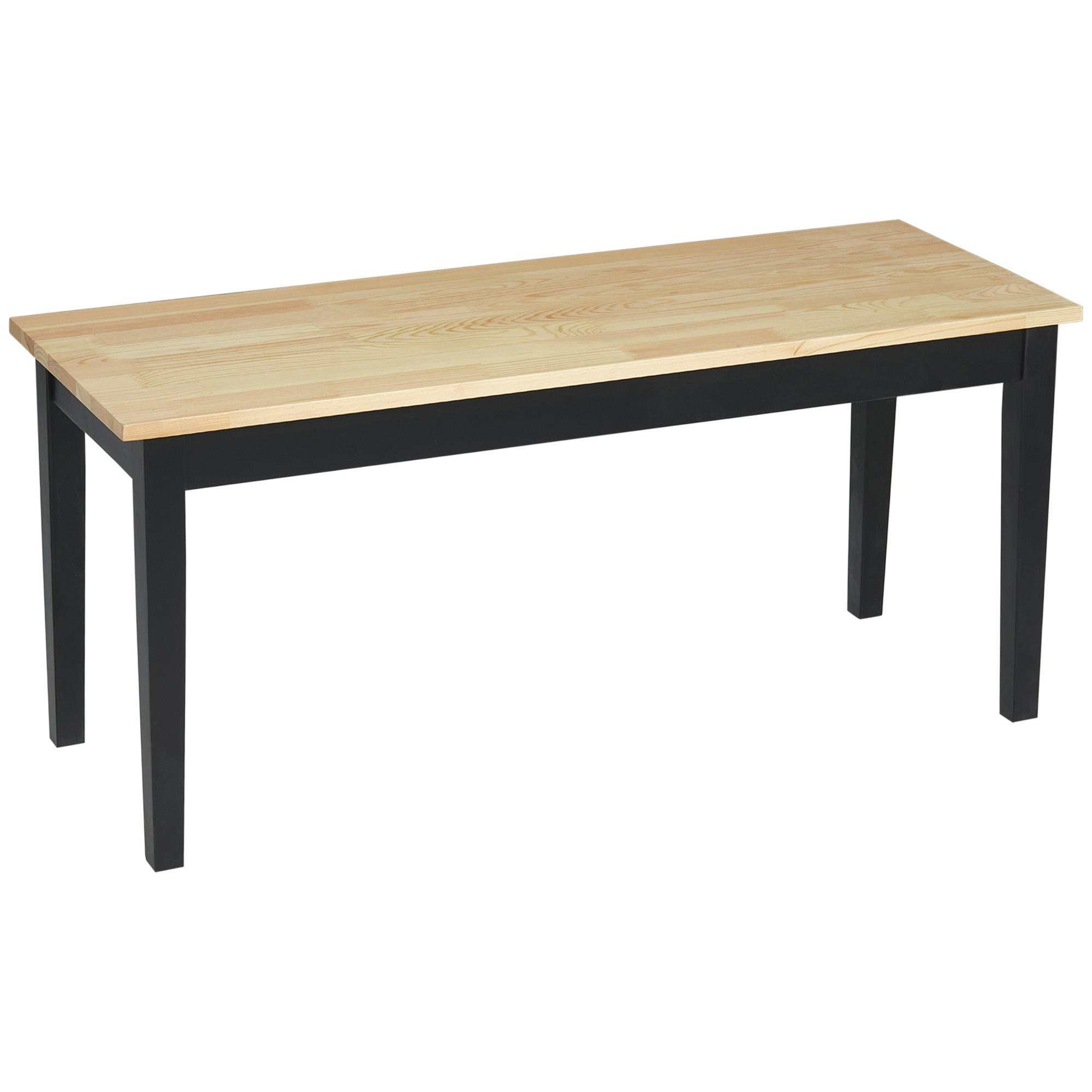 SITZBANK, Kiefernholz, Natur+Schwarz - Schwarz/Naturfarben, Holz (36/45/102cm) - HOMCOM
