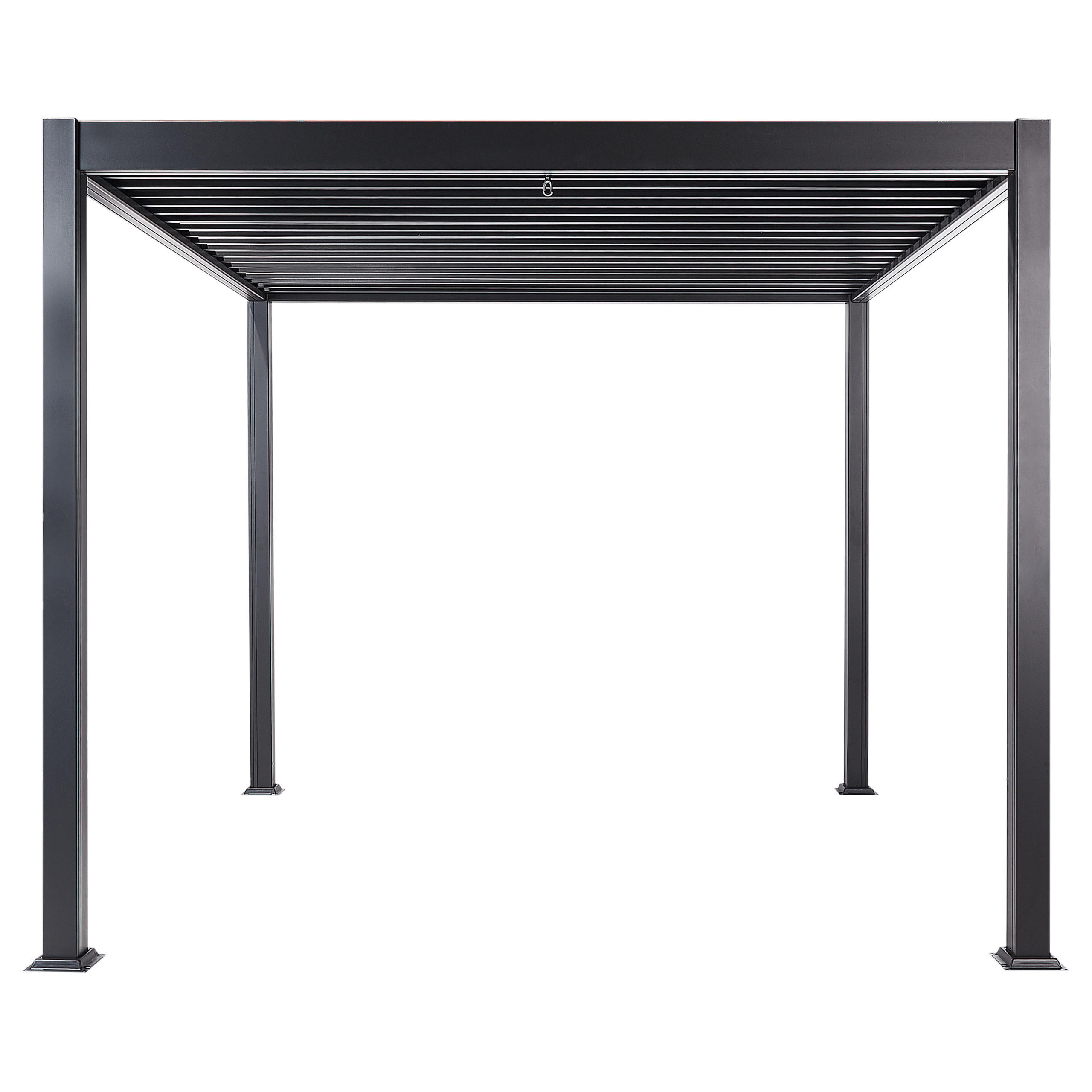 GARTEN-PERGOLA Schwarz Forno II - Schwarz, Metall (310/250/310cm) - Beliani