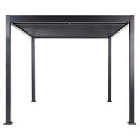 GARTEN-PERGOLA Schwarz Forno II - Schwarz, Metall (310/250/310cm) - Beliani