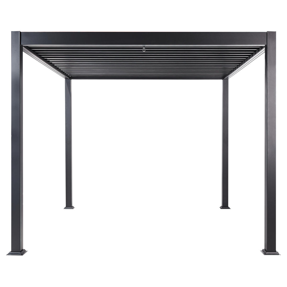 GARTEN-PERGOLA Schwarz Forno II - Schwarz, Metall (310/250/310cm) - Beliani