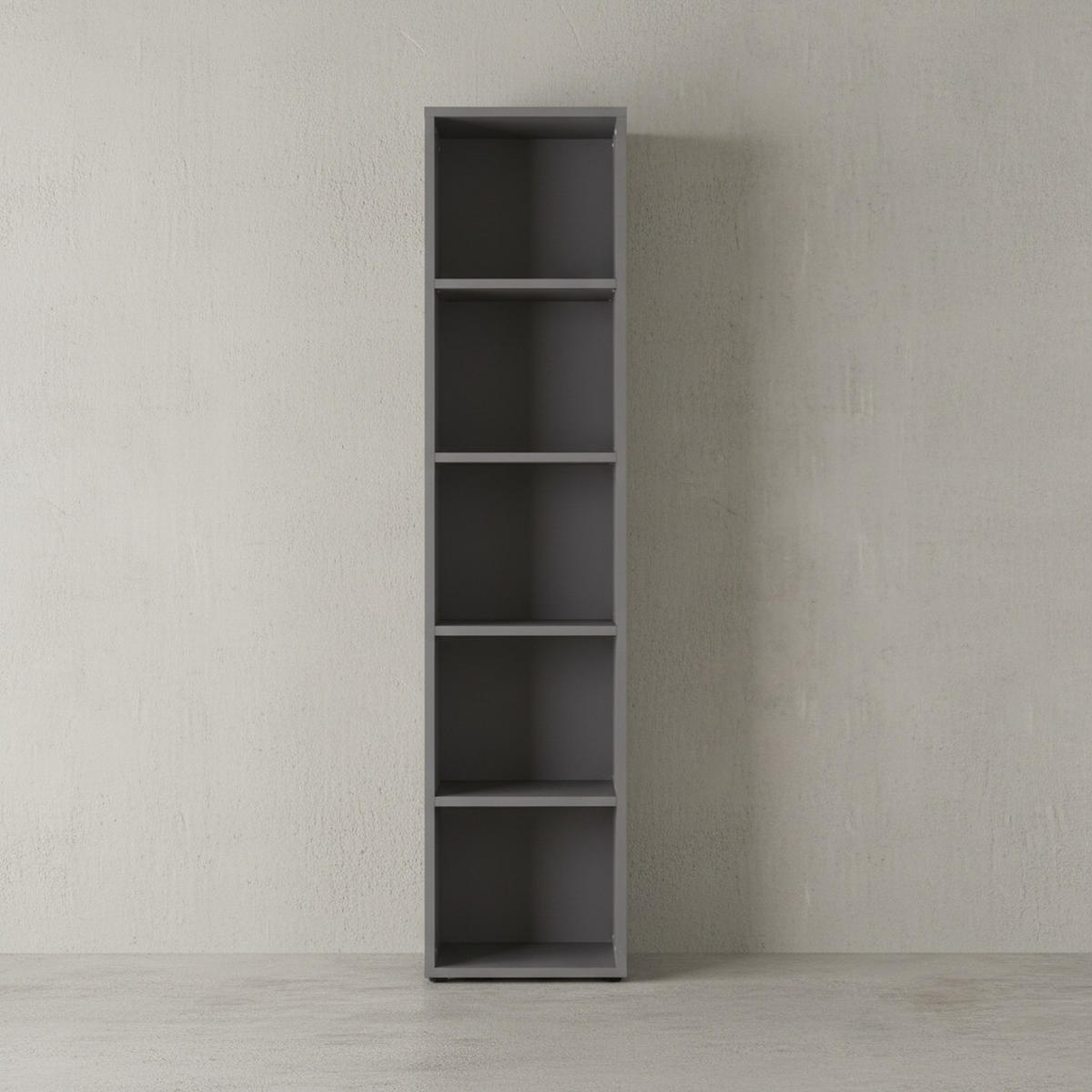 AKTENREGAL Universal FRANKFURT hoch 197cm, 5 Ordnerhöhen Graphit - Schwarz, Holzwerkstoff (45/197/40cm) - KADIMA DESIGN