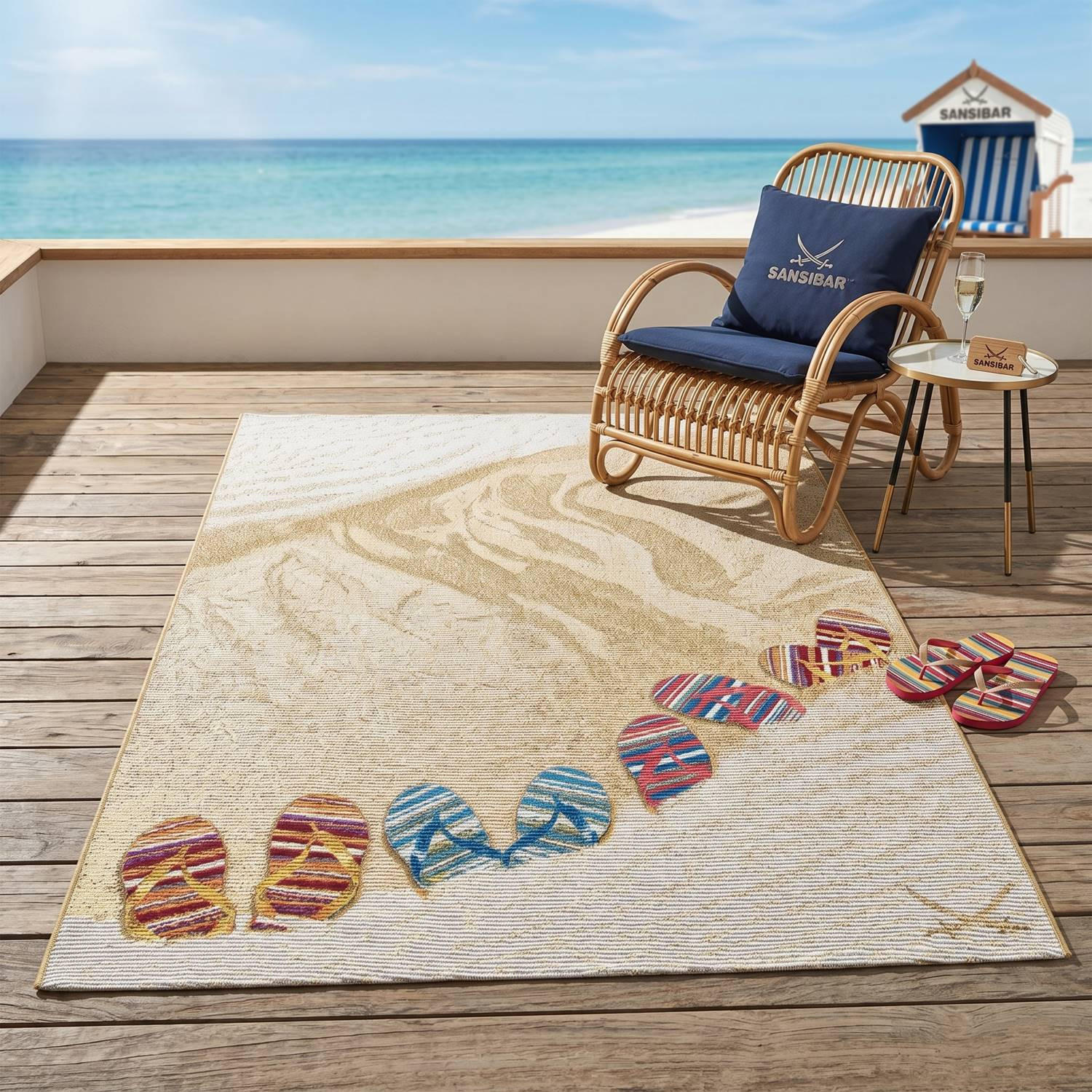 OUTDOORTEPPICH Rantum Beach 80x165 cm - Beige, Textil (80/165cm) - Sansibar SYLT