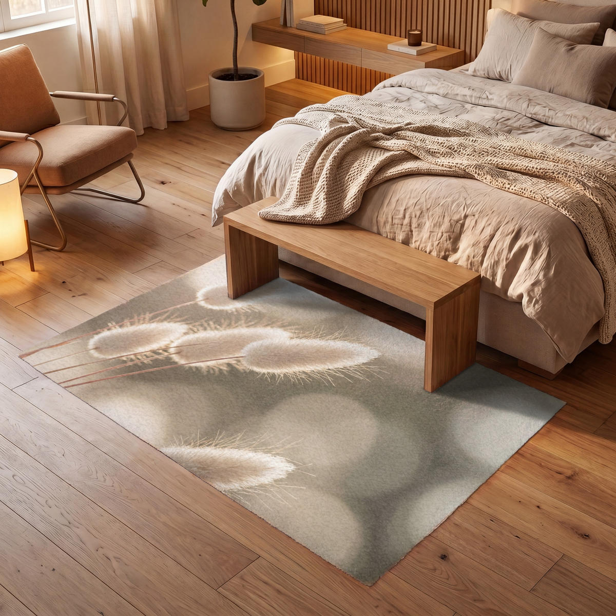 KOBERCE - Chvostoskok - Biely - Slnečné svetlo - 180x120 cm - béžová, textil/plast (180/0.4cm) - OnlyWow