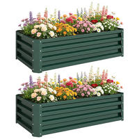 HOCHBEET DE-05348 2er-Set, Metall, offener Boden Grün - Grün, Metall (110/30/50cm) - ComfortXL