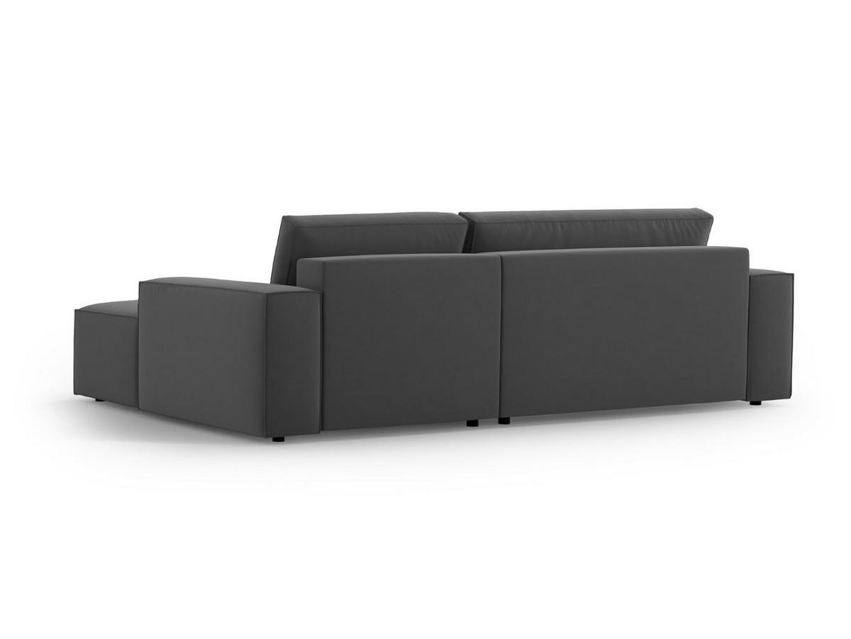 ECKSOFA ausklappbar rechts mit Container Jodie aus Samt grau 3 Sitzplätze - Grau, Textil (151/246cm) - Micadoni