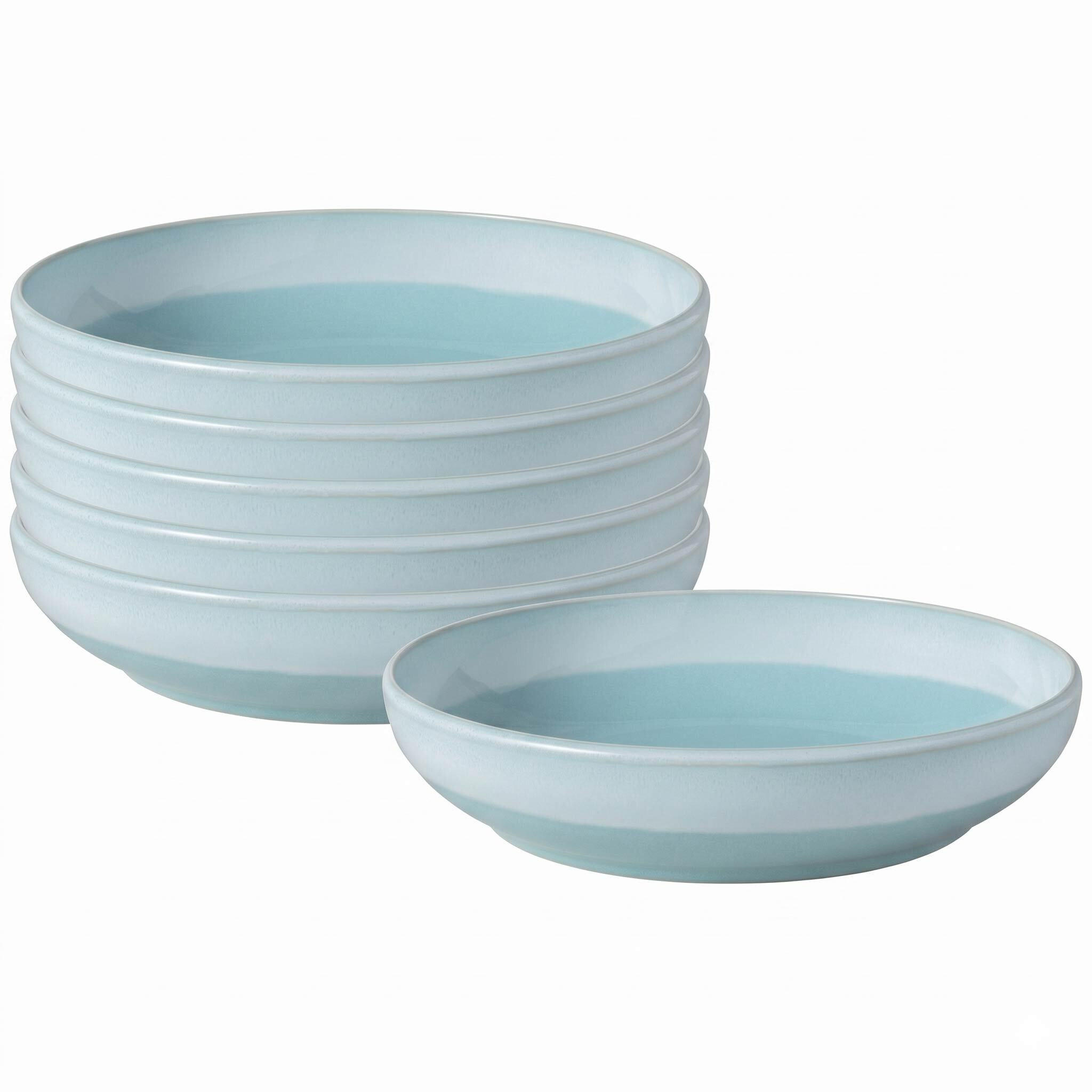 PASTASCHALEN Perlemor Aqua blau ø 22,2 cm 6er Set - Blau, Keramik (22.2cm) - like.Villeroy & Boch