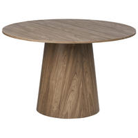 JÍDELNÍ STŮL Tmavě hnědý 120/120 cm Oyen - hnědá, kompozitní dřevo (120/120/77cm) - Beliani