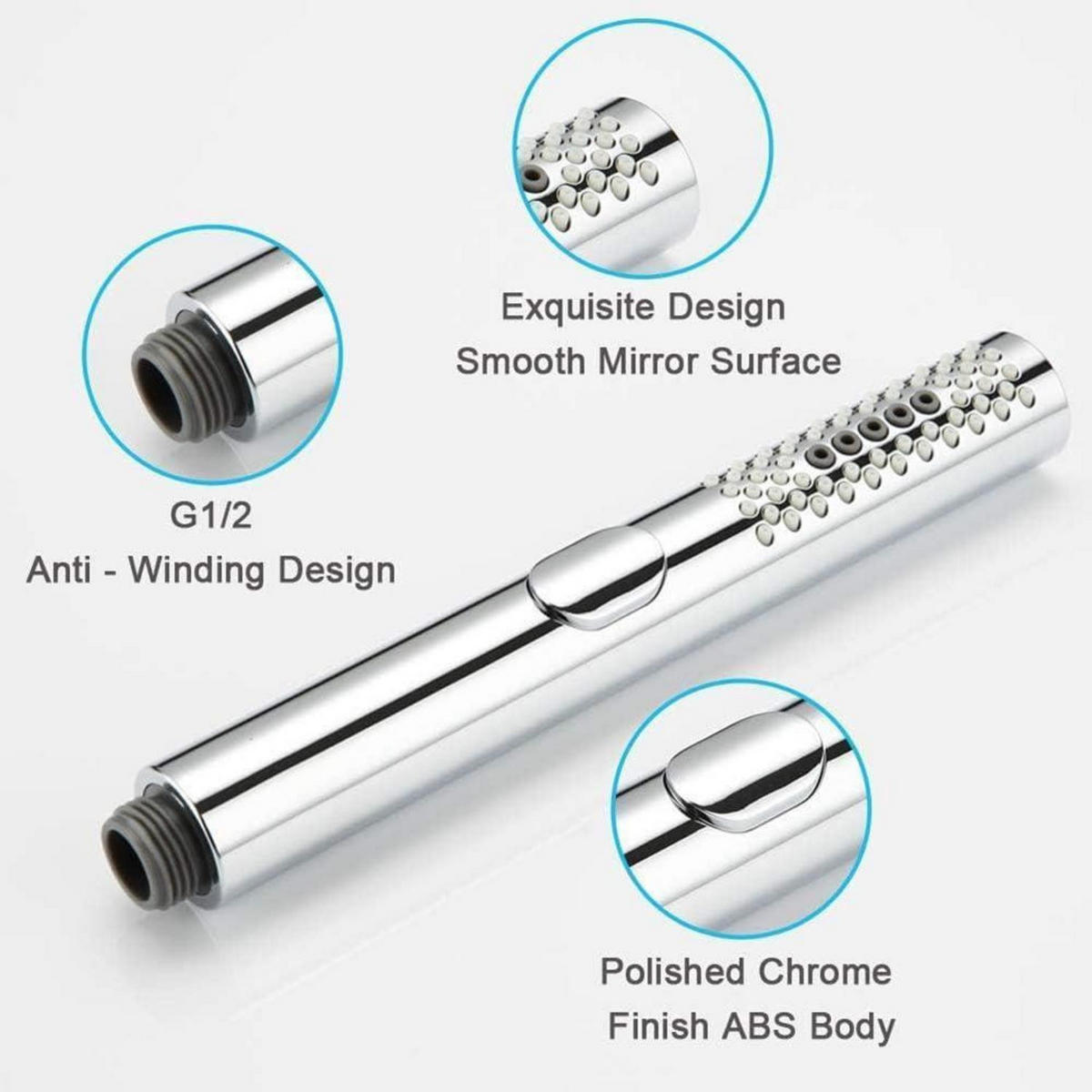 HANDBRAUSE mit 3 Funktionen Chrom ABS-Körper - Silberfarben, Kunststoff (3/12.7/22cm)