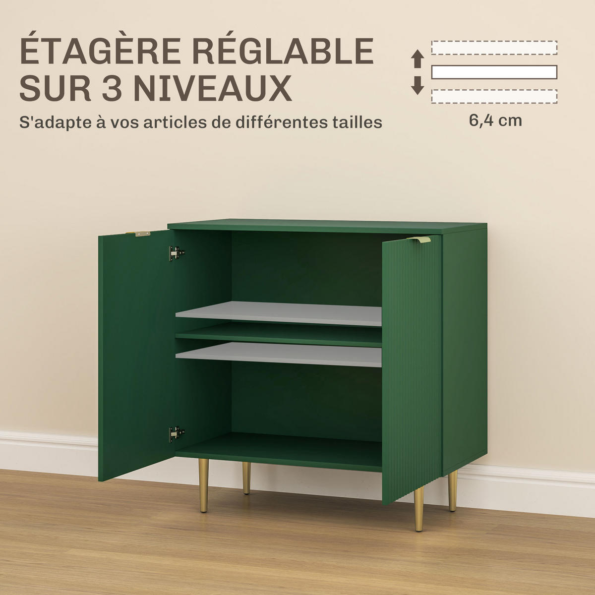 SIDEBOARD Olivgrün, 2 Türen, 80/40/80 cm - Grün, Holz (80/80/40cm) - PANGIVO
