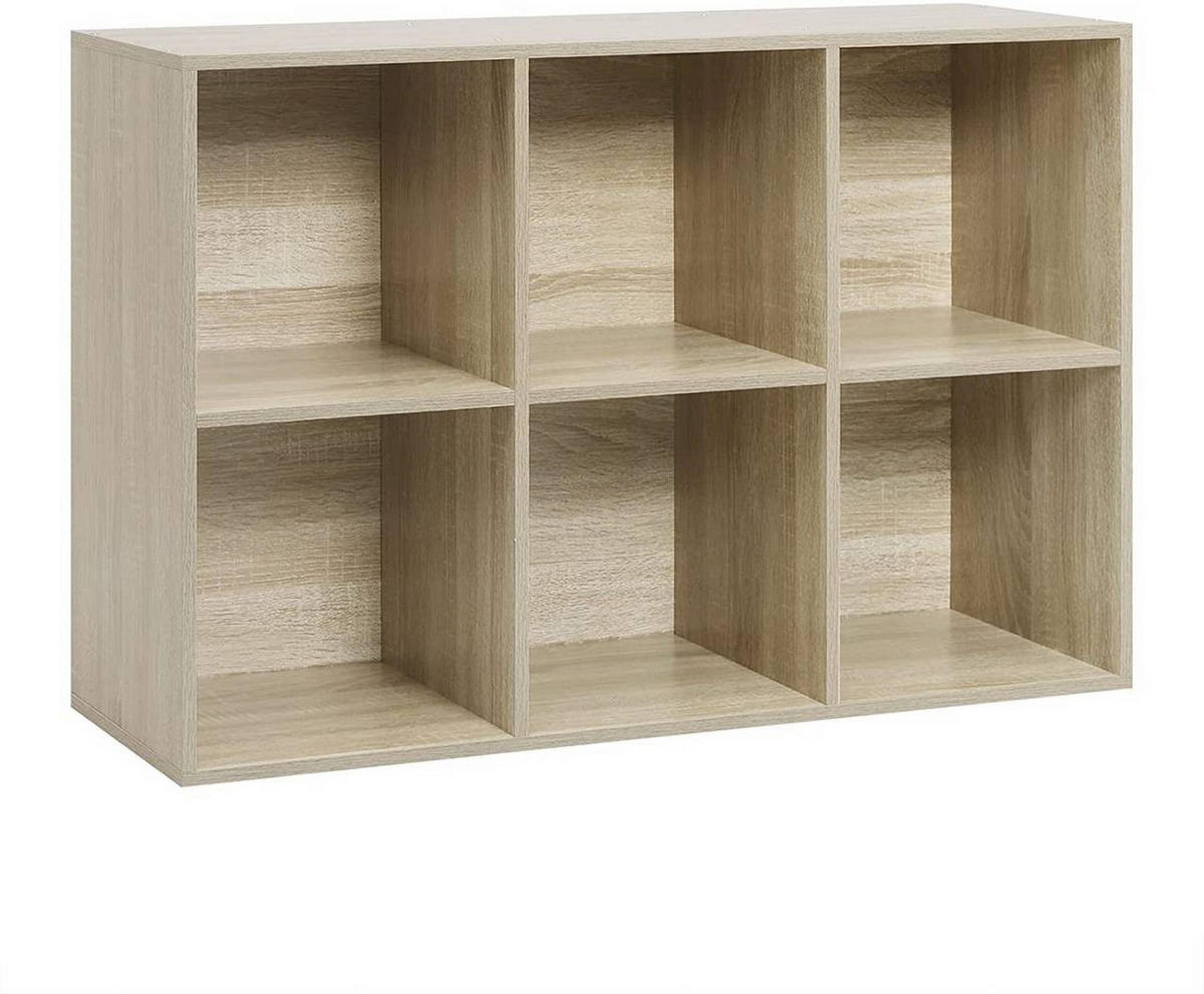 BÜCHERREGAL mit 6 Fächer, Holzwerkstoff, Helle Eiche - Eichefarben, Holzwerkstoff (59.5/89/29cm) - Woltu