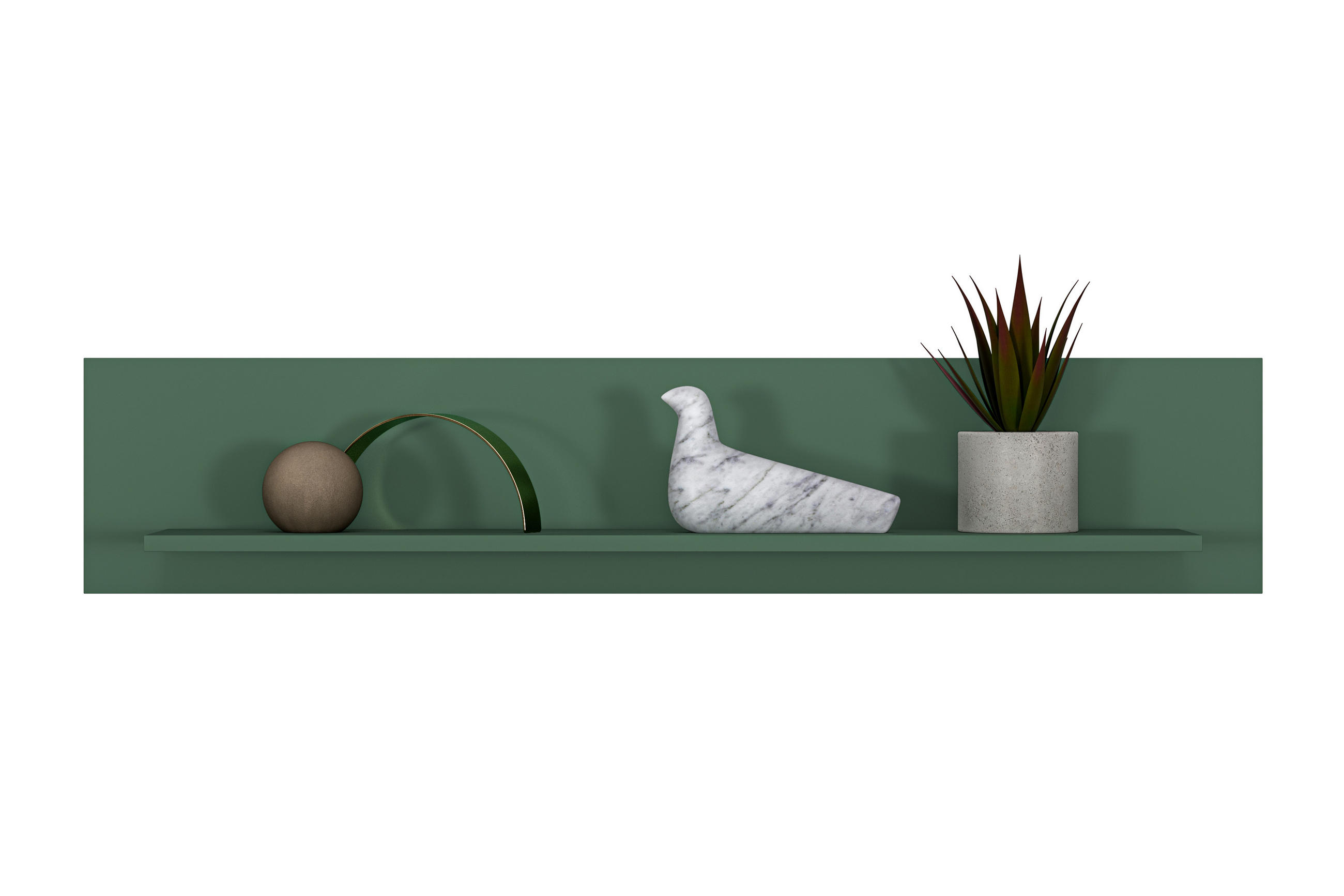 WANDREGAL ARICIA Wandmontage 120 cm, Grün - Grün, Holz (120/23/22cm) - KONSIMO®
