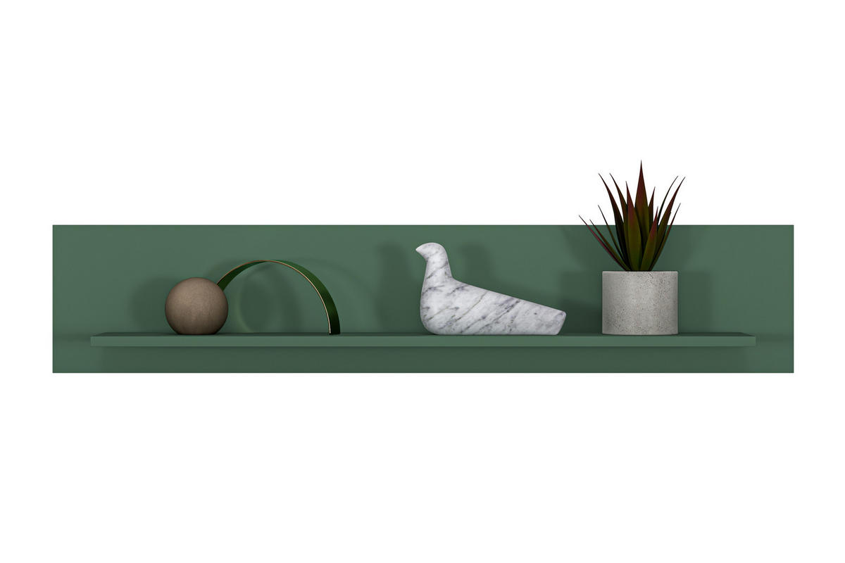 WANDREGAL ARICIA Wandmontage 120 cm, Grün - Grün, Holz (120/23/22cm) - KONSIMO®